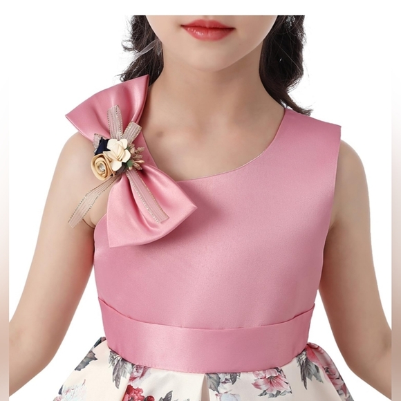 Size 2-3y Formal Girl Dress for Wedding Birthday Pageant Tea Party With Bow - Picture 4 of 7